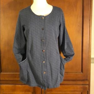 CMC Blue Cotton Knit Jacket - Size Medium